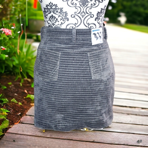 NOTAWEAR Denim & Corduroy Micro Mini Skirt- Medium - Picture 6 of 7